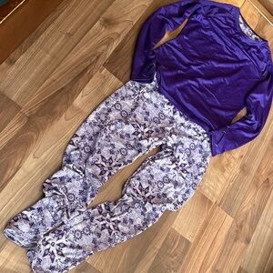 Purple Snowflakes Long Sleeve Pajama Set
